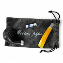 Molina Pfeife – Korallenfarbenes Acryl-Mundstück – auseinandergefaltet in einem Beutel