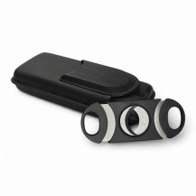Doppeltes Zigarrenetui mit Cutter – Cutter außen
