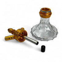 Amy Deluxe Alu Brilli S – Gold (transparent) – Shisha-Körper, Gummi-Diffusionsmundstück für Tauchstab und Vase