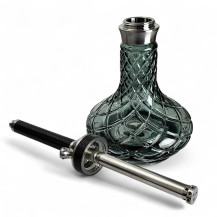 Amy Deluxe Carbonica Hybrid – Schwarz/Silber – Shisha-Körper und Vase