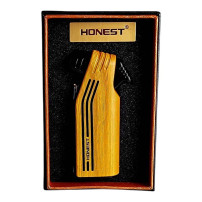 Honest Pfeifenfeuerzeug – Helles Holz mit Besteck – in einer Schachtel
