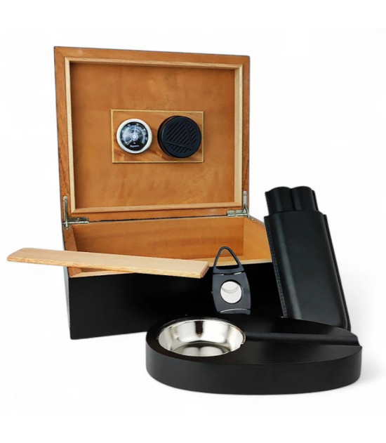Humidor-Set – Dunkles Holz