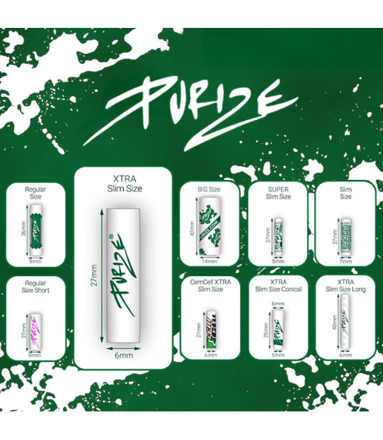 PURIZE Super Slim 5mm Filter, 500 Stück – Größenverteilung