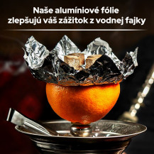 Wasserpfeifenfolie – Aluminiumfolie – 50 Stück – Foto mit Orange