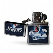 Zippo-Feuerzeug – Haifisch-Design – offen