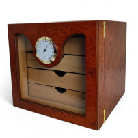 Zigarrenhumidor aus Maserholz – Sonderangebot – Vorderansicht
