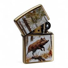 ZIPPO Wild Boar Feuerzeug - halboffen