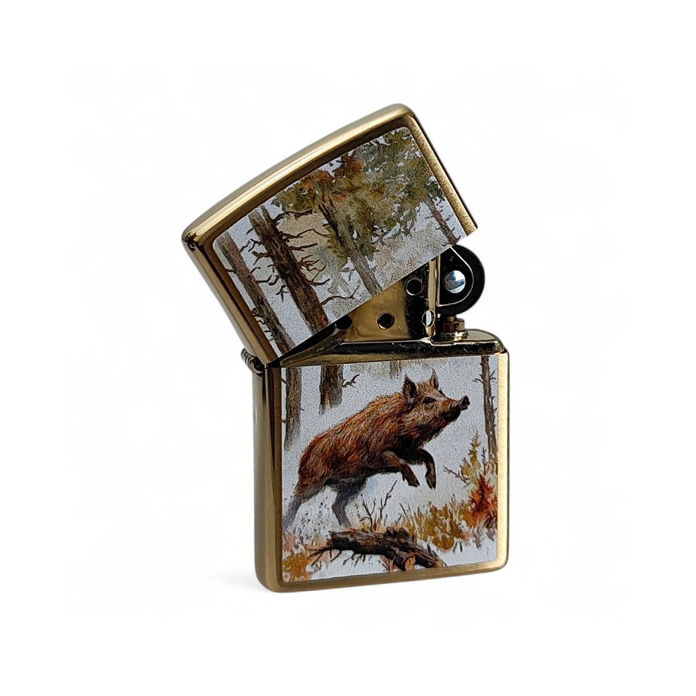 ZIPPO Wild Boar Feuerzeug - halboffen