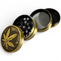Schleifmaschine 50 mm/4 Gold Geometrisches Blatt - ausgeklappt