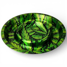 Ashtray Coffeeshop Leaves Green - Seitenansicht