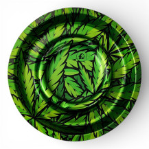 Ashtray Coffeeshop Leaves Green