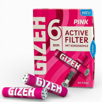 Gizeh Kohlefilter Rosa 6 mm/34 Stück