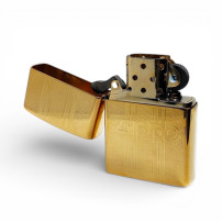 ZIPPO Feuerzeug mit Muster, Gold – Ansicht geöffnet