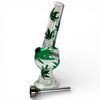Bong Acryl Mini Neon Apfel mit Bild - ungefaltet