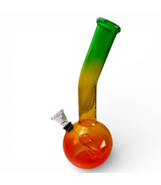 Mini-Rasta-Bong aus Glas, 20 cm – Seitenansicht