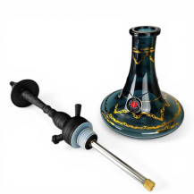 Hookah AMY Deluxe Jamilah - Schwarz/Gold - Shisha-Körper und Vase