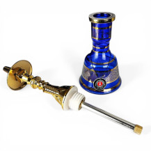 Hookah AMY Deluxe Mini Mutina – Blau/Gold – Vase und Shisha-Körper