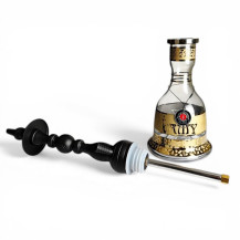 Hookah AMY Deluxe Little Kura Schwarz - Gold - Vase und Shisha-Körper