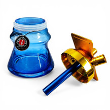 Hookah AMY Deluxe ALU Sphere Bag - Blau - Vase und Shisha-Körper