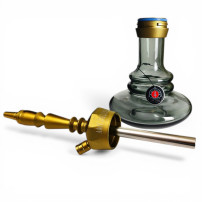 Hookah AMY Deluxe AluX S Gold - Schwarz - Vase und Shisha-Körper