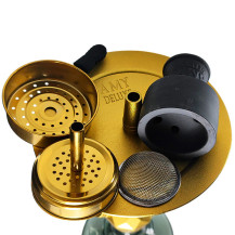 Hookah AMY Deluxe AluX S Gold - Schwarz - Krone und HMS