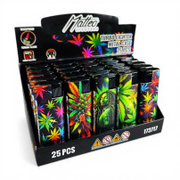 Neon Rasta Cannabis Feuerzeug - Farbmix