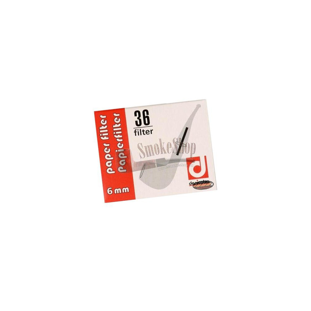 DENICOTEA 6 mm 36 Stück - Papierpfeifenfilter | SmokeShop