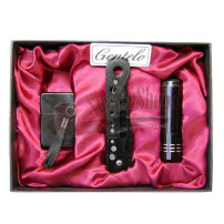 Geschenkset: Feuerzeug, Messer, Taschenlampe