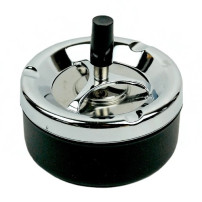 Drehbarer Aschenbecher, schwarz, Metall, 11 cm