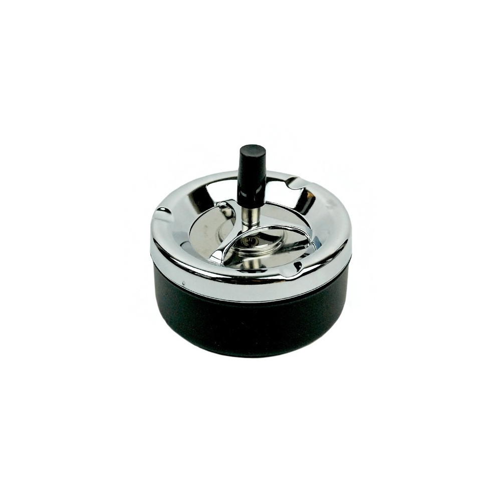 Drehbarer Aschenbecher, schwarz, Metall, 11 cm