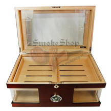 Zigarrenhumidor aus Holz und Kristallglas